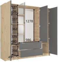 Meblosiek - Garderobna omara Katania 20 - 200 cm - artisan hrast