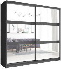 Garderobna omara z drsnimi vrati Fino - grafit