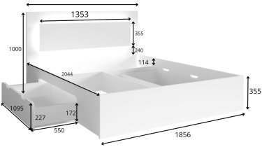 Meblosiek - Postelja Fino 180x200 cm – sonoma hrast