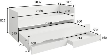 Meblosiek - Otroska postelja z dodatnim ležiščem Duo - 90x200 cm