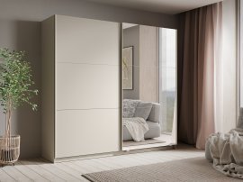 Garderobna omara z drsnimi vrati Luxora 220 cm - kašmir
