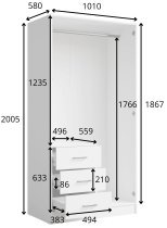 Meblosiek - Garderobna omara Konso 15 - 100 cm - bež