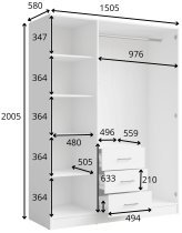 Meblosiek - Garderobna omara Konso 19 - 150 cm - bež