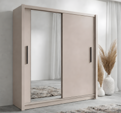 Garderobna omara z drsnimi vrati Baku 10 - 150 cm - kašmir bež 