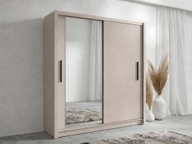 Garderobna omara z drsnimi vrati Baku 12 - 205 cm - kašmir bež 