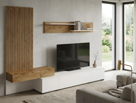 TV regal Kipp - artisan hrast/bel