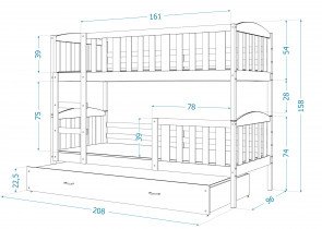 AJK Meble - Pograd Kubus 3 z dodatnim ležiščem - 90x200 cm