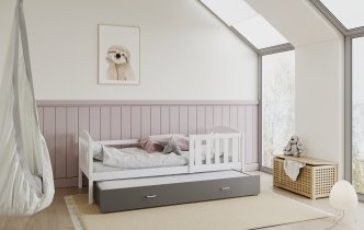 AJK Meble - Postelja z dodatnim ležiščem Kubus P2 MDF - 80x190 cm