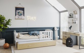 AJK Meble - Postelja z dodatnim ležiščem Kubus P2 MDF - 80x190 cm