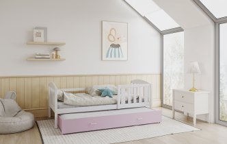AJK Meble - Postelja z dodatnim ležiščem Kubus P2 MDF - 80x190 cm
