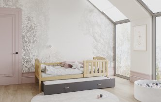 AJK Meble - Postelja z dodatnim ležiščem Kubus P2 - 80x190 cm