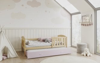 AJK Meble - Postelja z dodatnim ležiščem Kubus P2 - 80x190 cm