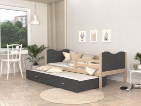 AJK Meble - Postelja z dodatnim ležiščem Max P2 - 80x160 cm