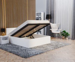 AJK Meble - Dvižna postelja Panama plus - 180x200 cm - bela
