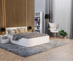AJK Meble - Postelja Panama - 160x200 cm - bela