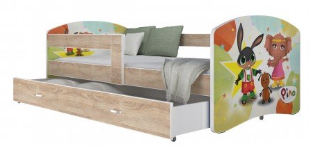 AJK Meble - Otroška postelja Lucky 80x180 cm - sonoma hrast