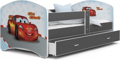 AJK Meble - Otroška postelja Lucky 80x140 cm - siva