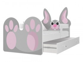 AJK Meble - Otroška postelja Živali 80x140 cm - Zajček