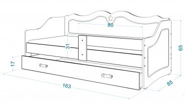 AJK Meble - Otroška postelja Lili T 1808 K - 80x180 cm