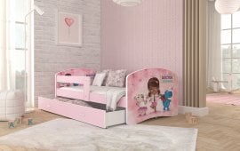 AJK Meble - Otroška postelja Lucky 80x140 cm - svetlo roza