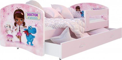 AJK Meble - Otroška postelja Lucky 80x140 cm - svetlo roza