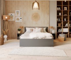 AJK Meble - Dvižna postelja Panama plus - 180x200 cm - siva