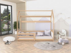 AJK Meble - Otroška postelja Domek Miki 80x160 cm - bor-bela