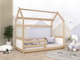 AJK Meble - Otroška postelja Domek Miki 80x190 cm - bor-bela
