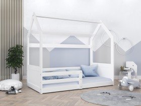 AJK Meble - Otroška postelja Domek Miki 80x190 cm - bela-bela