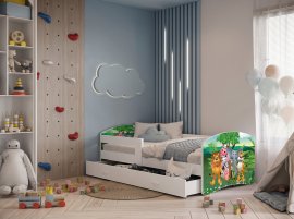 Otroška postelja Lucky 90x180 cm - bela - potisk 34L