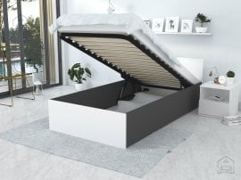 Dvižna postelja Panama plus - 90x200 cm - siva-bela