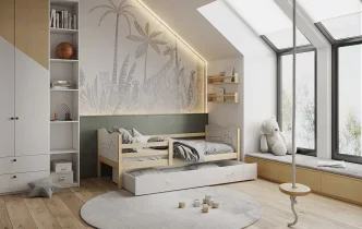 AJK Meble - Postelja z dodatnim ležiščem Max P2 - 80x160 cm