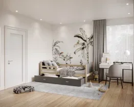 AJK Meble - Postelja z dodatnim ležiščem Max P2 - 80x160 cm