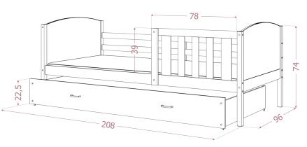 AJK Meble - Otroška postelja Tami P - 90x200 cm