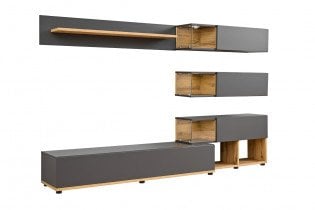 ASM Meble - Dnevni TV regal Silk 240 cm LED - antracit/wotan
