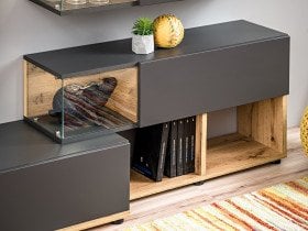 ASM Meble - Dnevni TV regal Silk 240 cm LED - antracit/wotan
