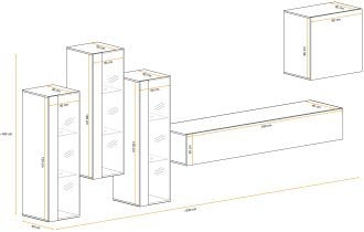 ASM Meble - Dnevni TV regal Switch XIII 330 cm LED - črni