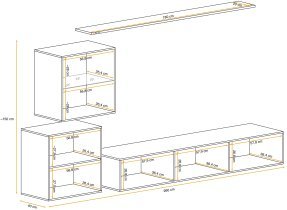 ASM Meble - Dnevni TV regal Switch XV 250 cm LED - črni