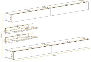 ASM Meble - Dnevni TV regal FLY I1 320 cm - bel