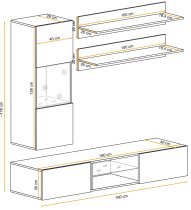 ASM Meble - Dnevni TV regal FLY S3 160 cm LED - bel