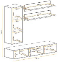 ASM Meble - Dnevni TV regal FLY S3 160 cm LED - bel