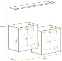 ASM Meble - Komplet za dnevno sobo Switch SB III LED - grafit/bel