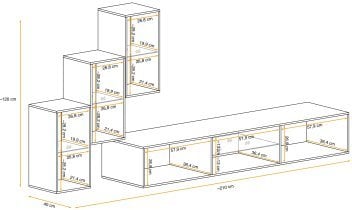 ASM Meble - Dnevni TV regal Switch XXII 240 cm LED - črni
