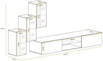 ASM Meble - Dnevni TV regal Switch XXII 240 cm LED - črni
