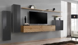 Dnevni regal TV Switch I - črni/votan