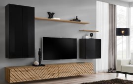 Dnevni regal TV Switch II - črni/votan