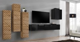 Dnevni regal TV Switch III - votan/črni