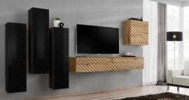 Dnevni regal TV Switch III - črni/votan