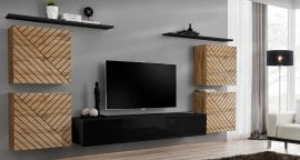 Dnevni regal TV Switch IV - votan/črni