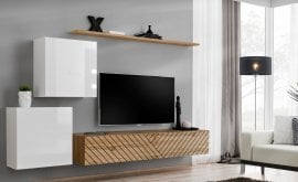 Dnevni regal TV Switch V - votan/bel